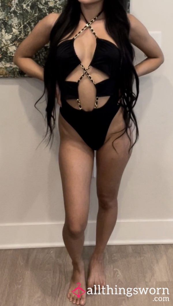 S**y Black One Piece Swimsuit