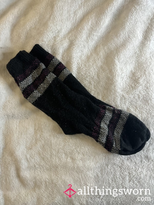 S**y Black & Pink Well Worn Thick Calf Socks