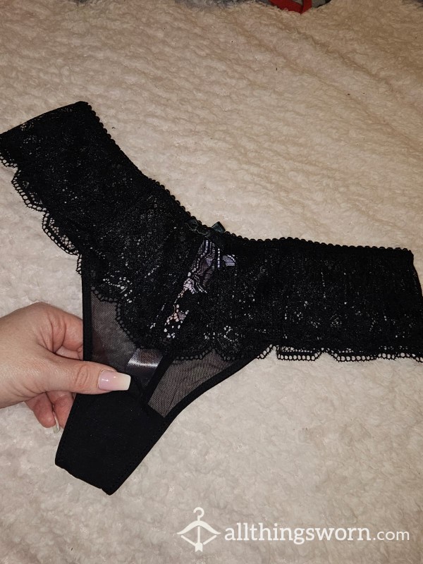 **SOLD**s**y Black Savage Fenty Thong (Size 10)**SOLD**