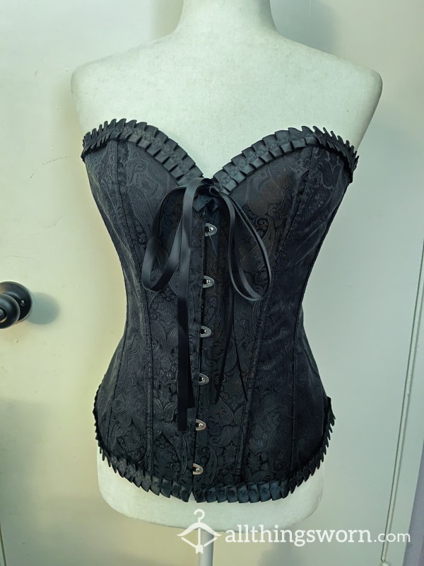 S**y Black Steel Boned Corset/ Brand New/ Size 12 W