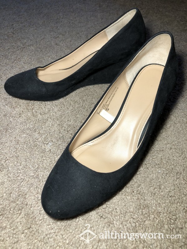 S**y Black Wedge Heels Size 11