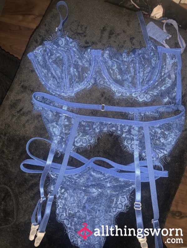 S**y Blue Lace Lingerie