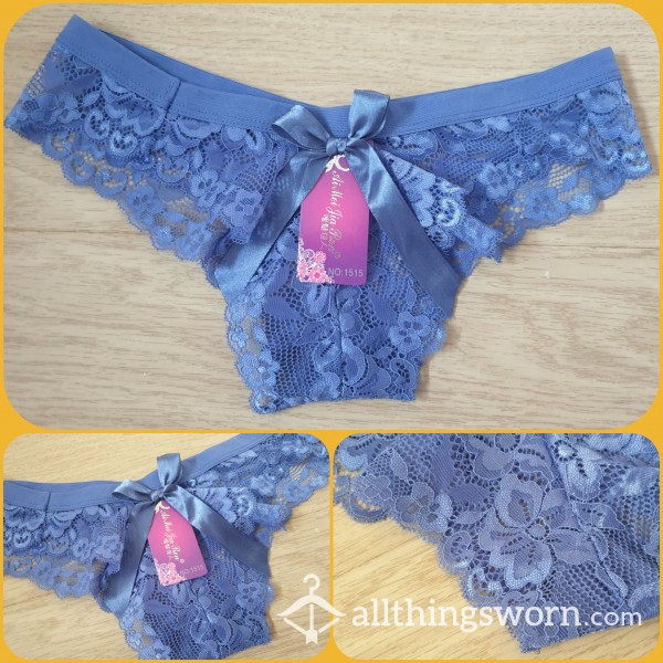 S**Y Blue Lacey French Knickers.. Worn To Your Request X