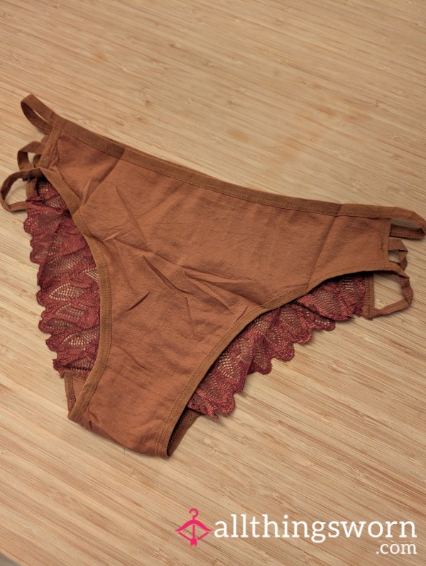 S**y Brown Lace/cotton Panties