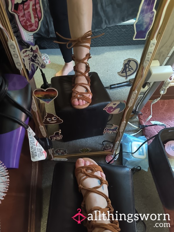 S**y Brown Strappy Sandals