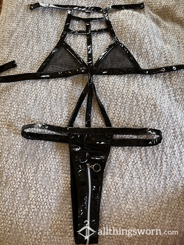 S**Y FAUX LEATHER LINGERIE BDSM