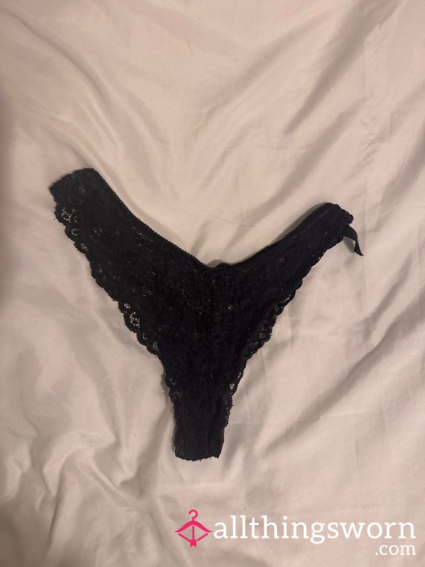 S**y Frilly Lacy Thong Sz 12