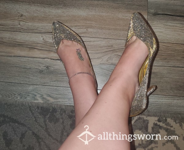 S**y Gold And Black Shimmer Heels