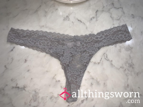 S**y Gray Lacey Thong 24hr Wear <3