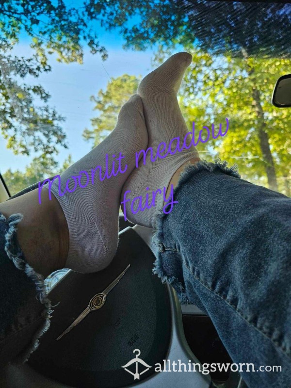 S**y, High Arched Steering Wheel Socked Feet Pics