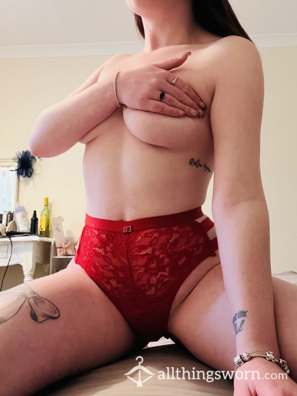 S**y High-Waisted Red Panties - Size 10/12 (Secret Obsessions)