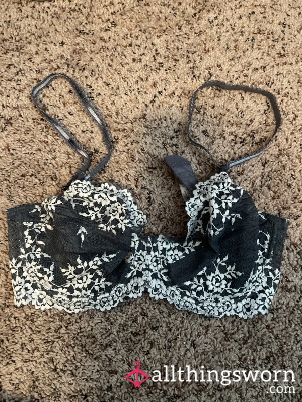 Grey Lace Padless Bra