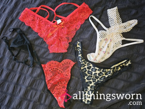 Cheetah Print Thong, Red Cheeky Panties, Microfiber Flor*l Strapy Thong, Red & Black Lace G-String, Black G-String, Panties Sale Underwear Small Asian Japanese Worn