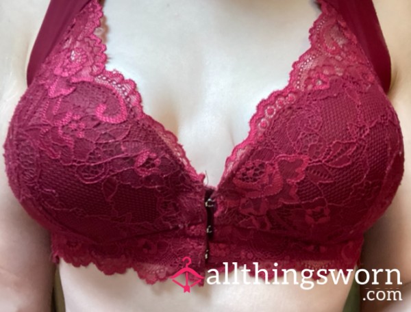 S**y Maroon/Red Front Clip Size M Bra