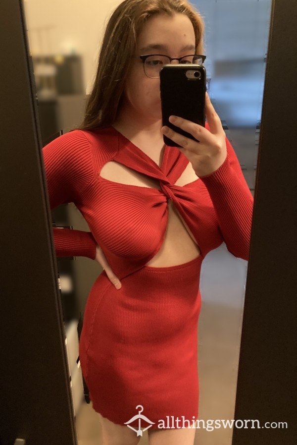 S**y Medium Red Cutout Dress