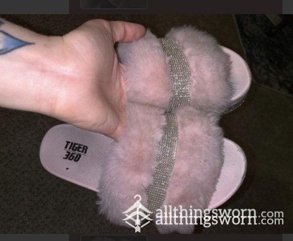 S**y Pink Fuzzy Slides