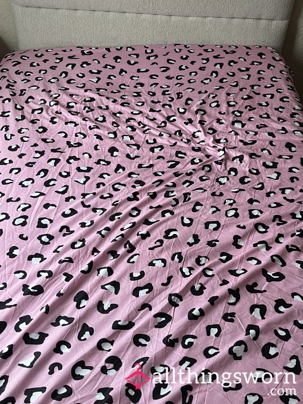 S**y Pink Leopard Print Double Bottom Sheet 🐆💖