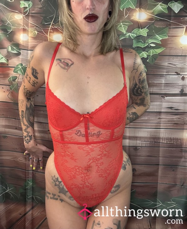 S**y, Red Bodysuit - No Bra, No Panties 🥵❤️‍🔥