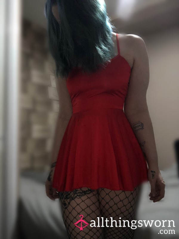 S**Y RED DRESS W/ FISHNETS