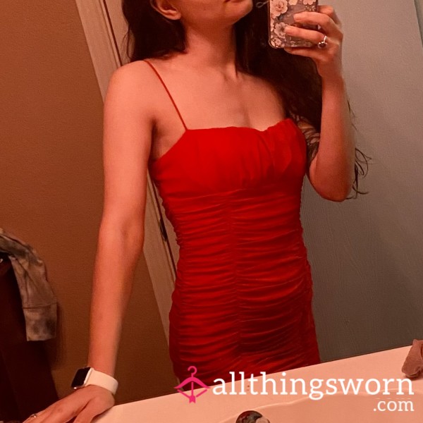 S**y Red Form Fitting Stretchy Dress