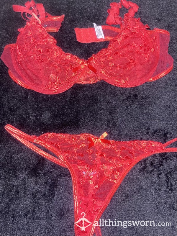 S**y Red Lace Lingerie Set