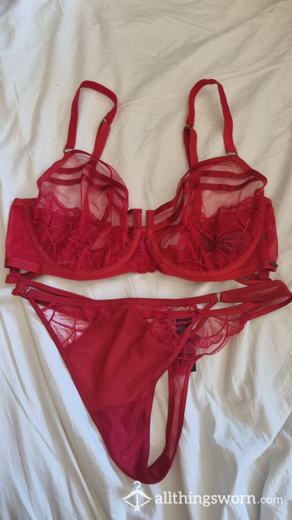 S**y Red Lace Lingerie Set 🌶️❤️