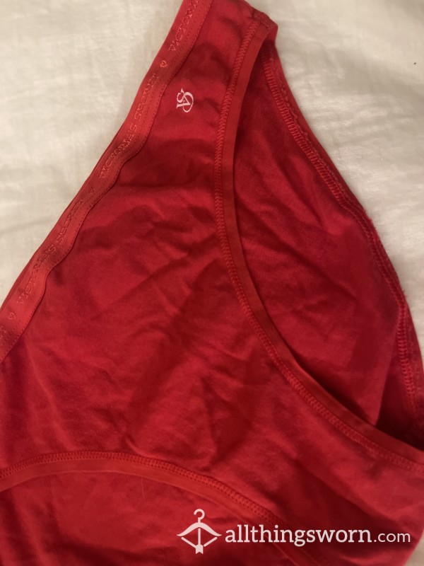 S**y Red Underwear Worn And Creamy