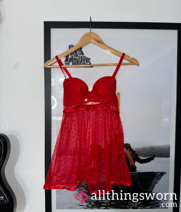 S**y Red Worn Lingerie