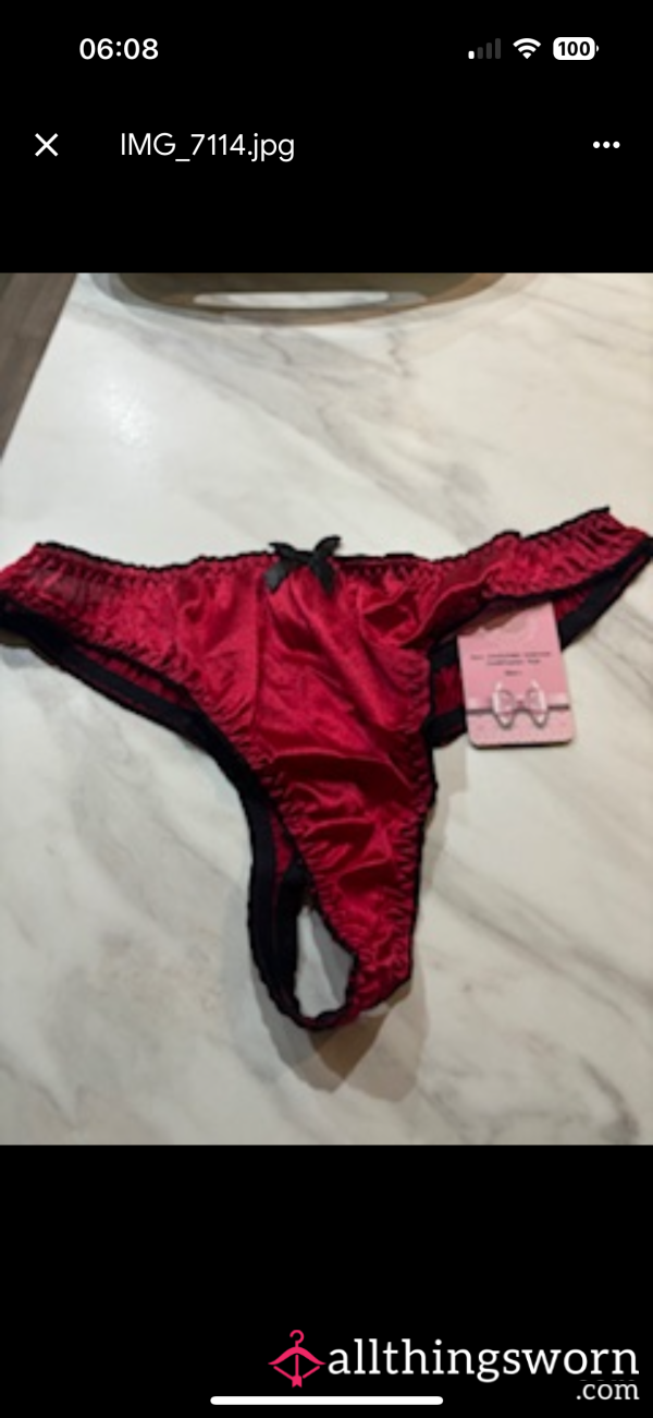 S**y Satin Red Thong