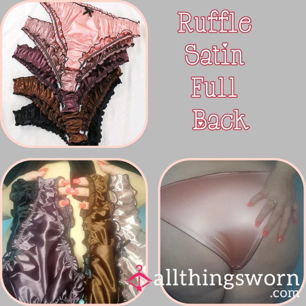 Chocolate Brown S**y Satin Ruffle Panties. What Will You Do With Them As Soon As You Unwrap Them?🖤