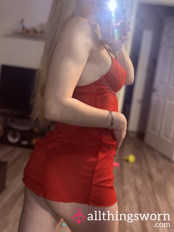 S**y Sheer Red Lingerie Dress