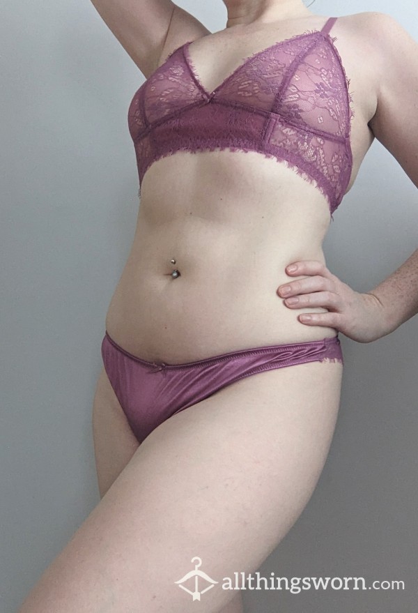 S**y Silky & Lacey Pink Panties & Bralette Set