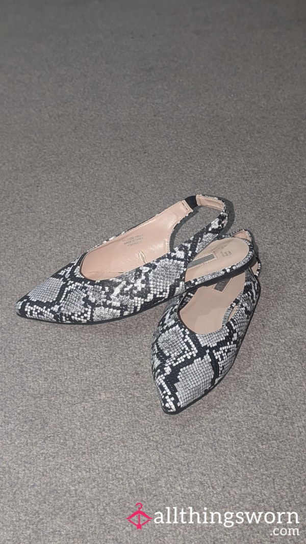 S**y Snake Print Slingbacks