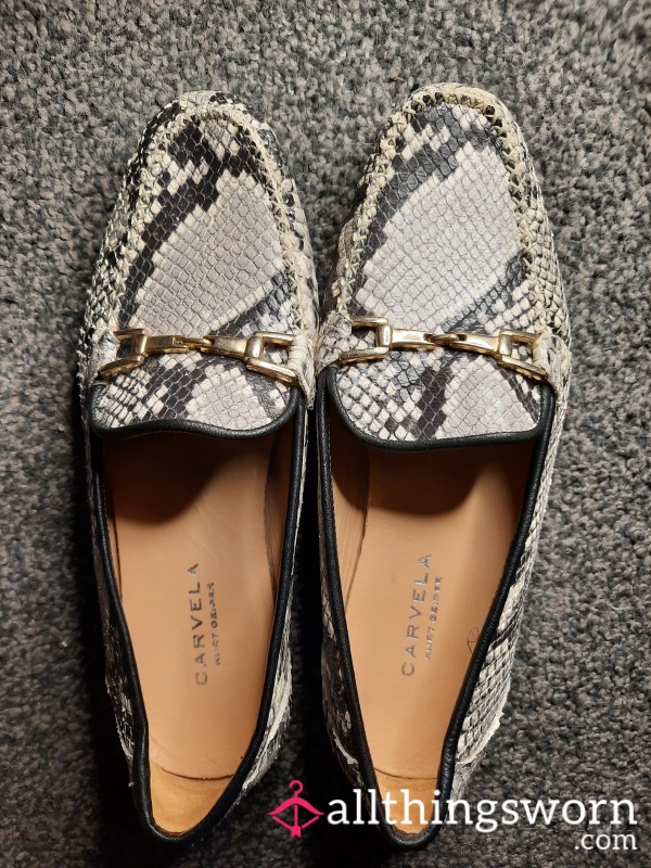 🐍s**y Snake Skin Leather Carvela Loafers !! 😍