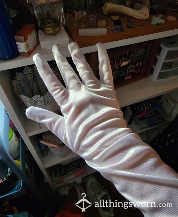 S**y Soft Long White Gloves