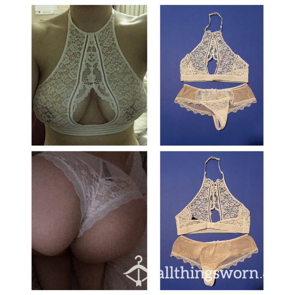 S**y White Lace Bra And Panties