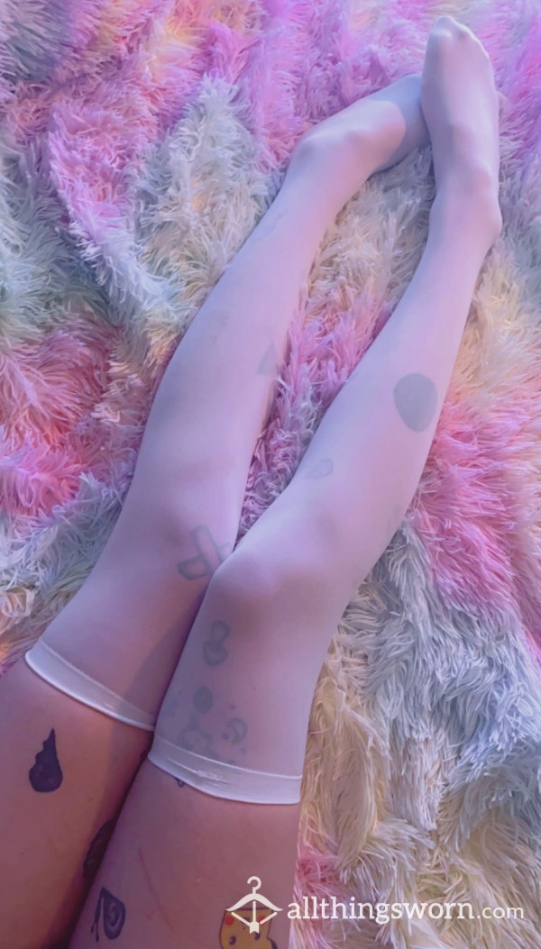 S**y White Thigh High Stockings