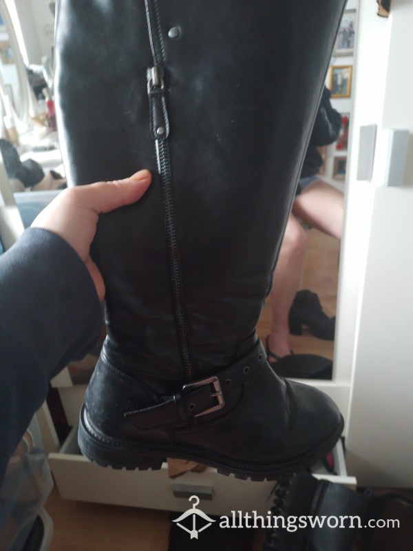 S**y Worn Leather Boots