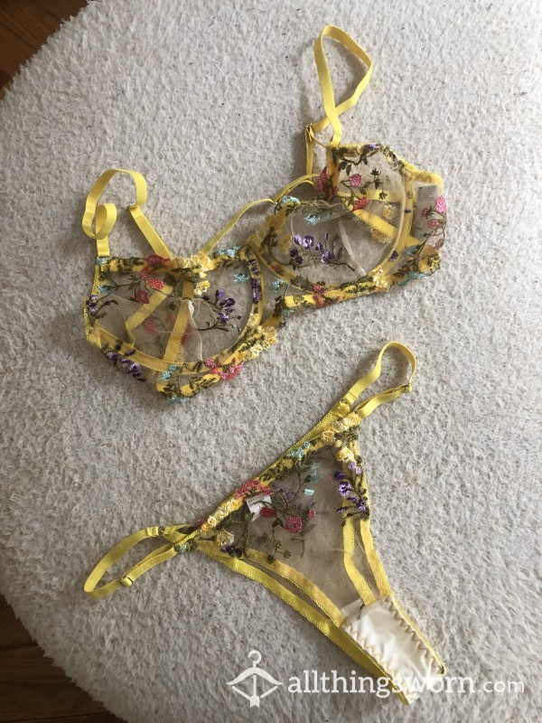 S**y Yellow Lingerie Set 4 Days Wear