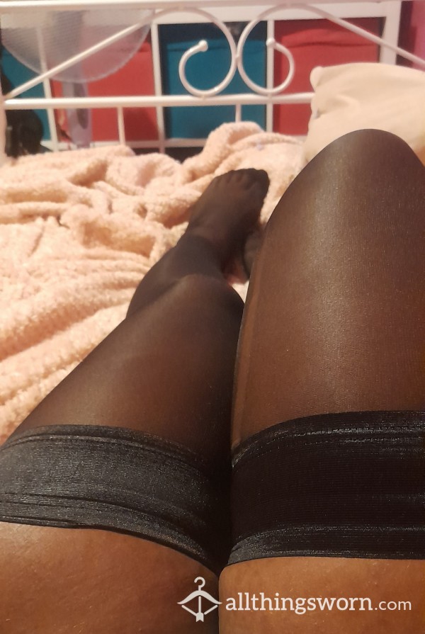 Sheer Black Hold Up Stockings