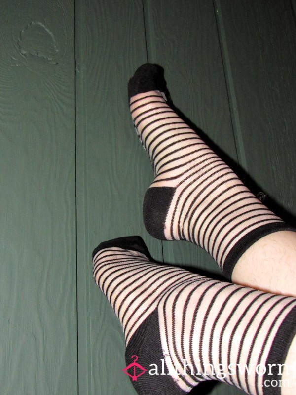 Sheer Candy Stripe Nylon Socks 🍭🍭