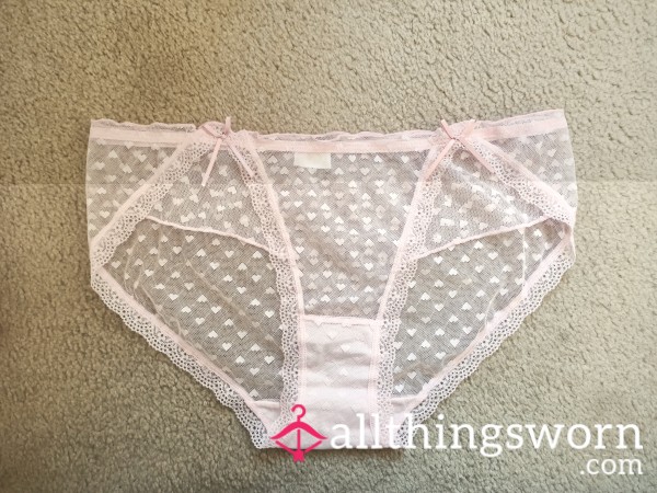 Sheer Pink Heart Brief