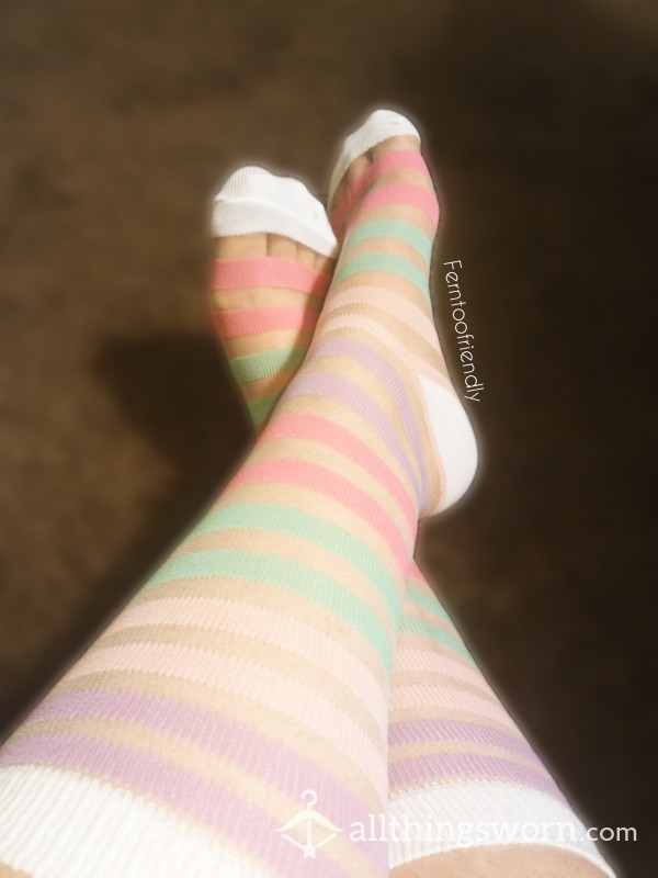 Sheer Stripy Knee Highs 🍡 Sz10