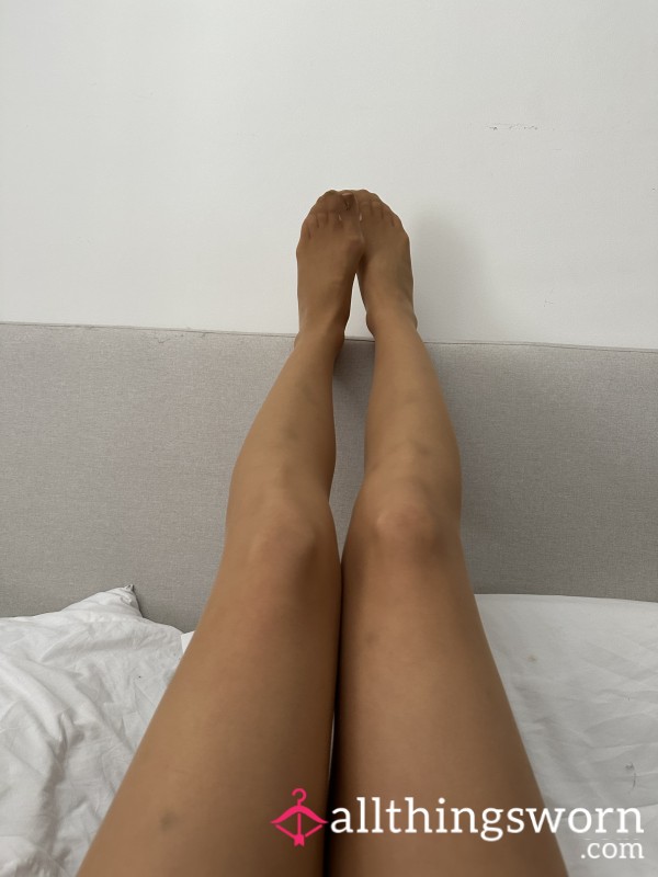 USED Sheer Tan Tights Pantyhose