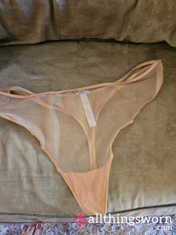 Sheer Thong With Cotton Gusset-24 Hr Wear