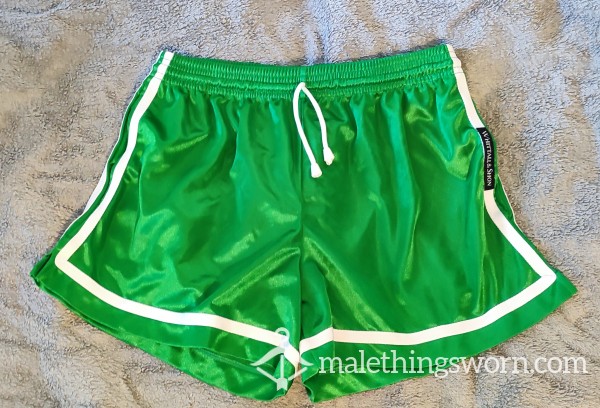 Shimmery Green Gym Shorts (S)