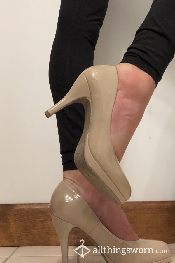 Shiny Nude Heels