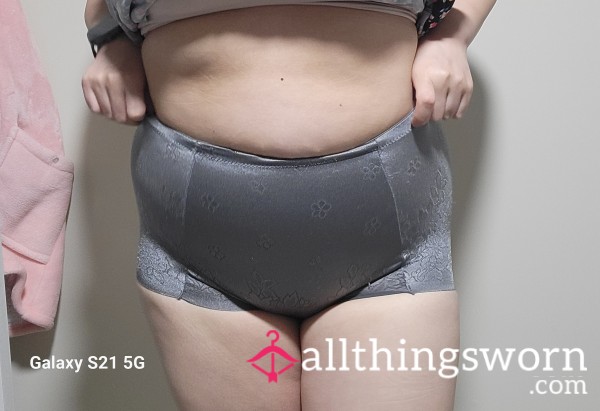 Shiny Sliver Gray Shapwear/tummy Control Panties