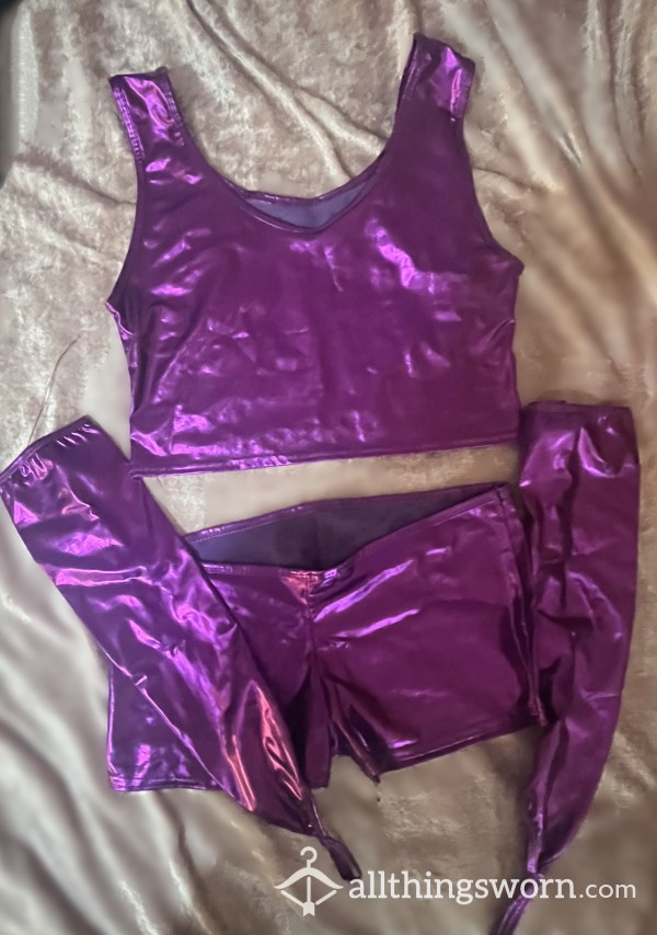 Shiny Top And Panties Set