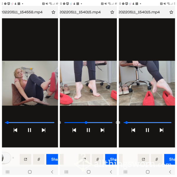 Shoe & Feet Play -slipper Dangling, Heel Popping, Feet Stretching, Arching - 14 Mins Via Drop Box